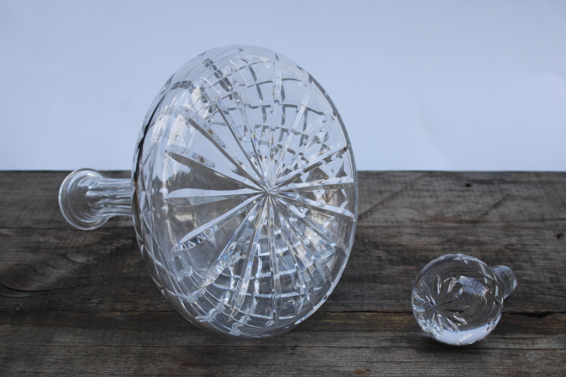 photo of vintage crystal ship's decanter bottle w/ stopper, I think not Waterford crystal!  #5